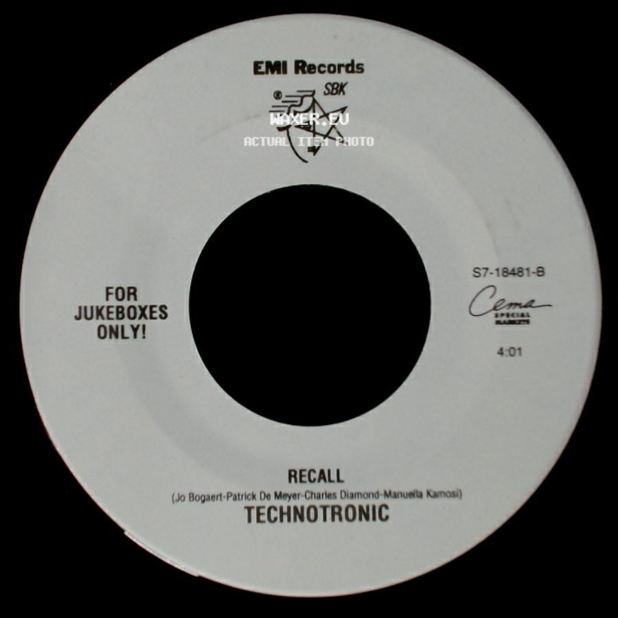 Technotronic - Recall / Move It To The Rhythm side A