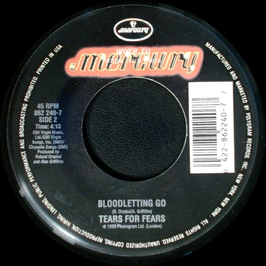 Tears For Fears - Break It Down Again / Bloodletting Go side B