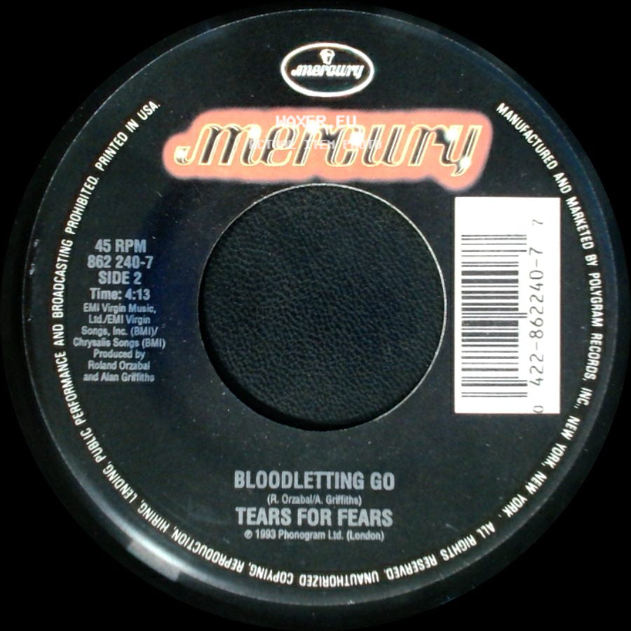 Tears For Fears - Break It Down Again / Bloodletting Go side B