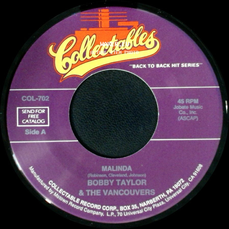 Bobby Taylor & The Vancouvers - Malinda / It's Growing side A
