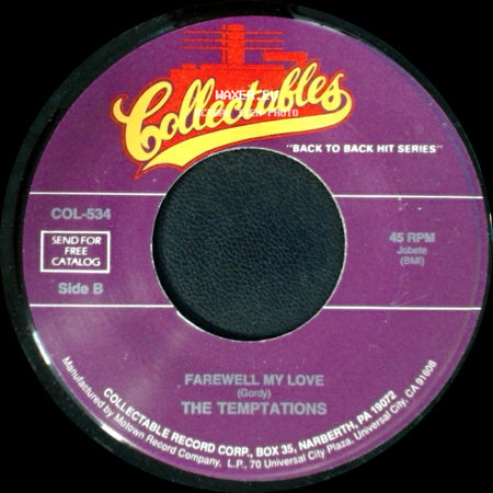 The Temptations - Girl (Why You Wanna Make Me Blue) / Farewell My Love side B