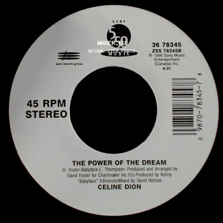Celine Dion - It's All Coming Back To Me Now (Radio Edit 1) / The Power Of The Dream side B