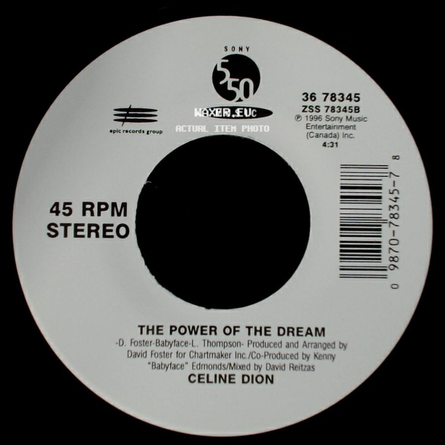 Celine Dion - The Power Of The Dream / It's All Coming Back To Me Now (Radio Edit 1) side A