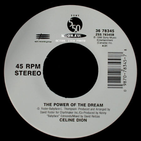 Celine Dion - The Power Of The Dream / It's All Coming Back To Me Now (Radio Edit 1) side A