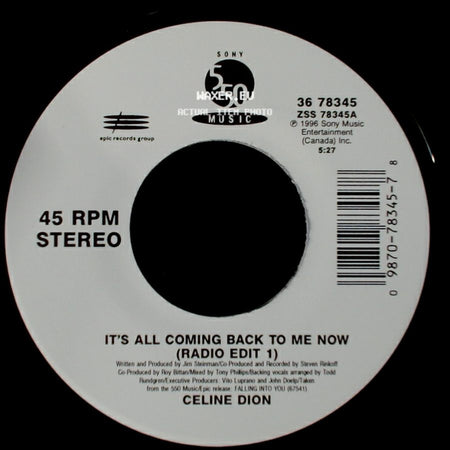 Celine Dion - It's All Coming Back To Me Now (Radio Edit 1) / The Power Of The Dream side A