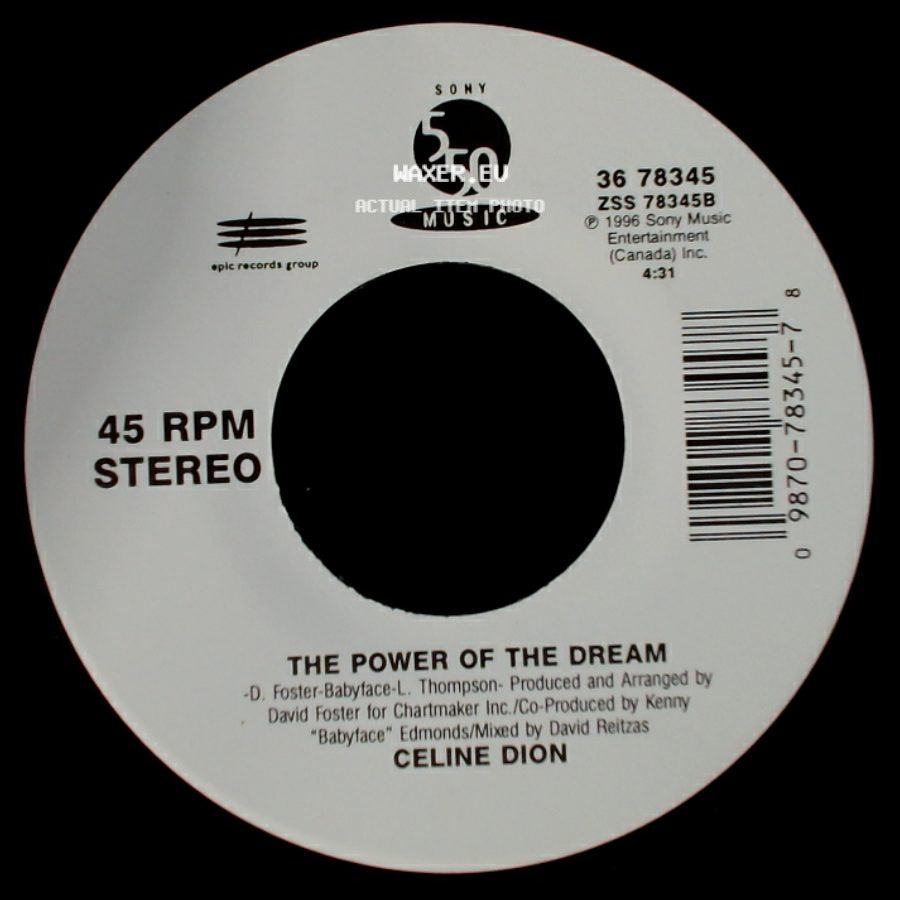 Celine Dion - It's All Coming Back To Me Now (Radio Edit 1) / The Power Of The Dream side B