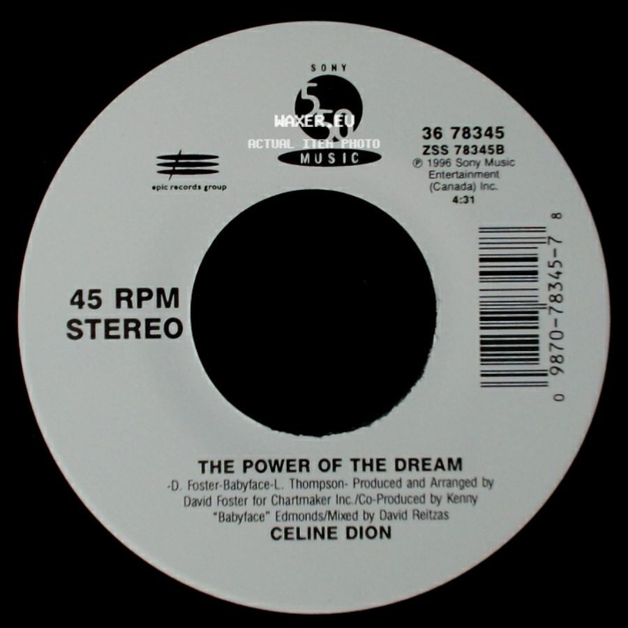 Celine Dion - It's All Coming Back To Me Now (Radio Edit 1) / The Power Of The Dream side B