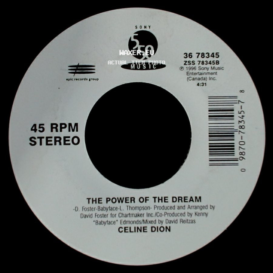 Celine Dion - The Power Of The Dream / It's All Coming Back To Me Now (Radio Edit 1) side A