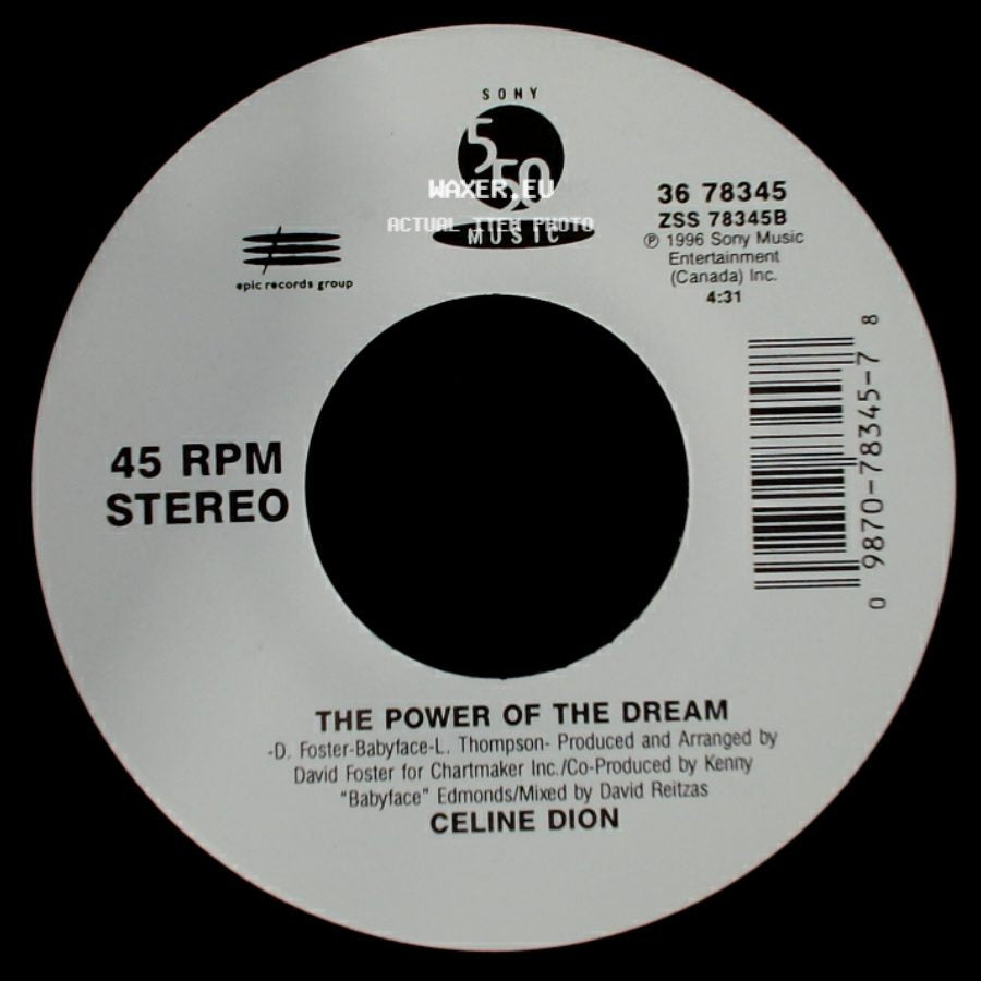 Celine Dion - It's All Coming Back To Me Now (Radio Edit 1) / The Power Of The Dream side B