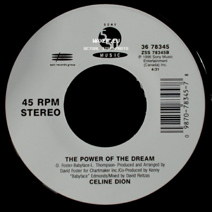 Celine Dion - The Power Of The Dream / It's All Coming Back To Me Now (Radio Edit 1) side A