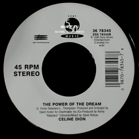 Celine Dion - The Power Of The Dream / It's All Coming Back To Me Now (Radio Edit 1) side A