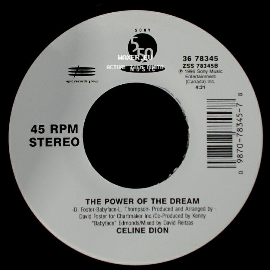 Celine Dion - The Power Of The Dream / It's All Coming Back To Me Now (Radio Edit 1) side A
