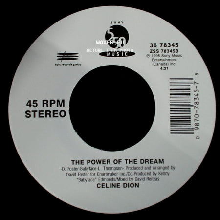 Celine Dion - It's All Coming Back To Me Now (Radio Edit 1) / The Power Of The Dream side B