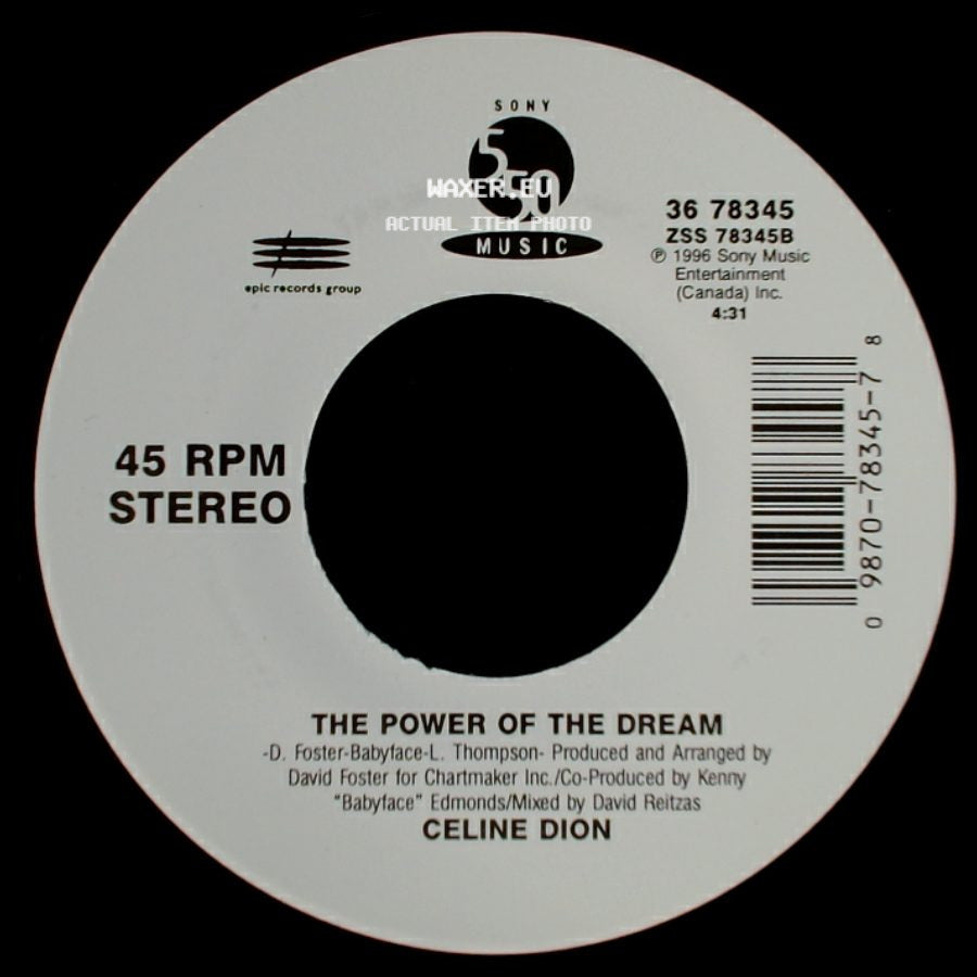 Celine Dion - The Power Of The Dream / It's All Coming Back To Me Now (Radio Edit 1) side A