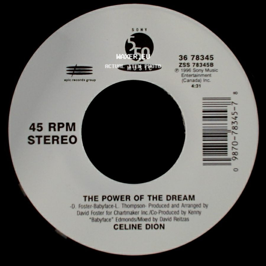 Celine Dion - It's All Coming Back To Me Now (Radio Edit 1) / The Power Of The Dream side B