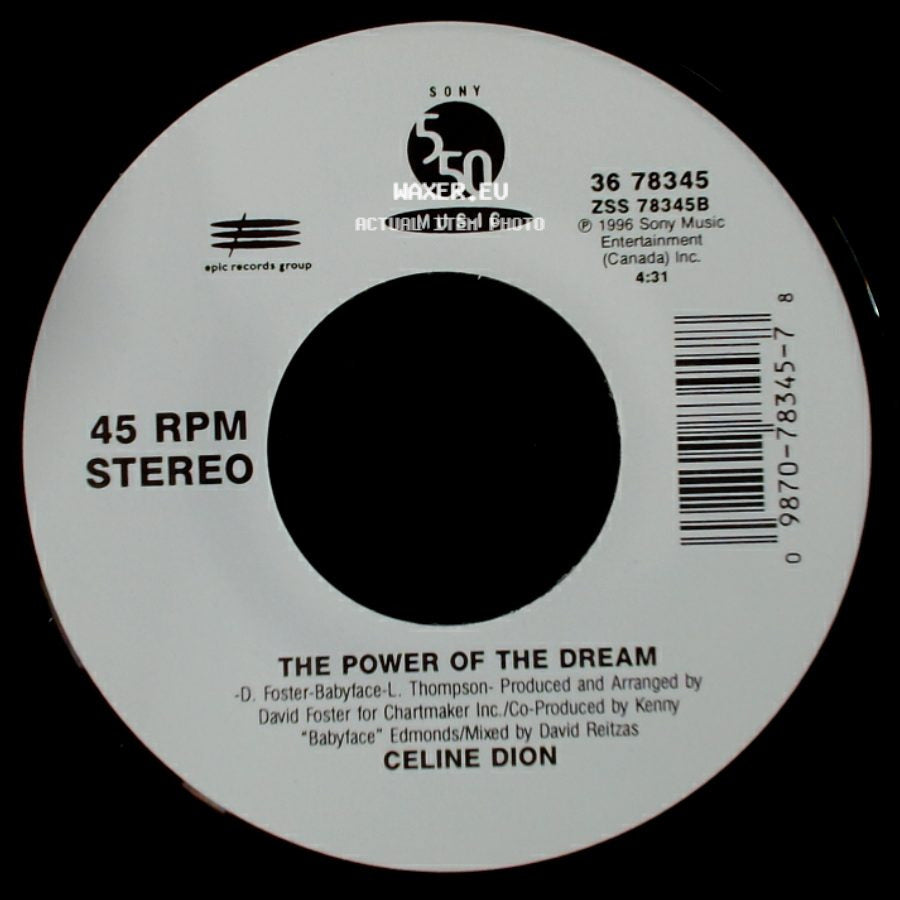 Celine Dion - It's All Coming Back To Me Now (Radio Edit 1) / The Power Of The Dream side B