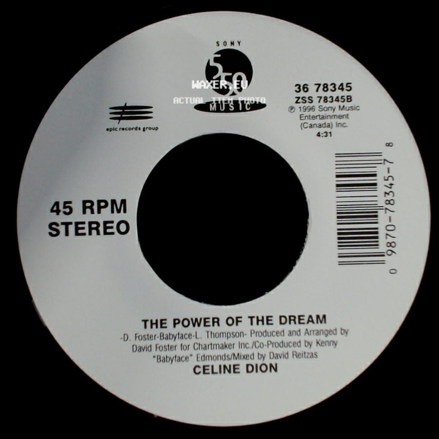 Celine Dion - It's All Coming Back To Me Now (Radio Edit 1) / The Power Of The Dream side B