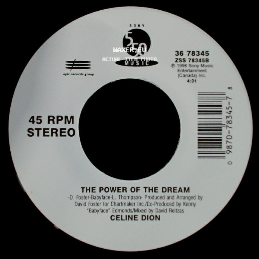 Celine Dion - It's All Coming Back To Me Now (Radio Edit 1) / The Power Of The Dream side B