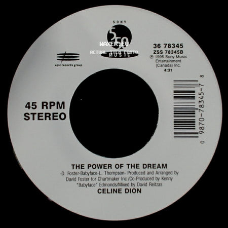 Celine Dion - It's All Coming Back To Me Now (Radio Edit 1) / The Power Of The Dream side B