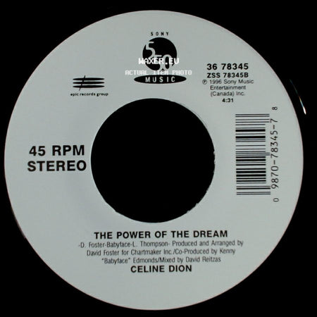 Celine Dion - It's All Coming Back To Me Now (Radio Edit 1) / The Power Of The Dream side B