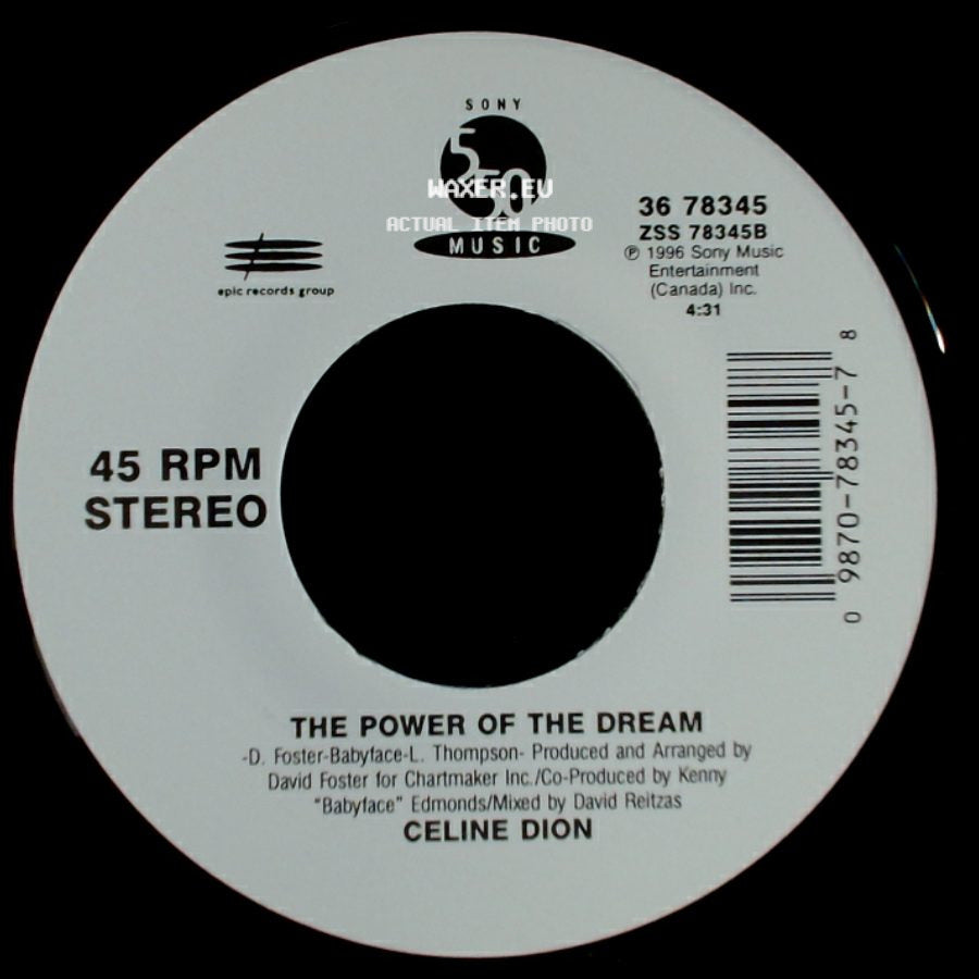 Celine Dion - It's All Coming Back To Me Now (Radio Edit 1) / The Power Of The Dream side B