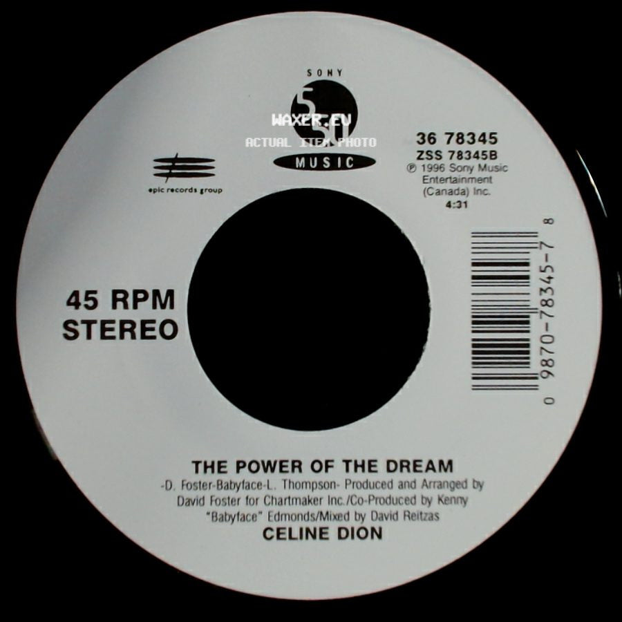 Celine Dion - It's All Coming Back To Me Now (Radio Edit 1) / The Power Of The Dream side B