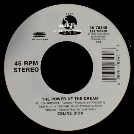Celine Dion - It's All Coming Back To Me Now (Radio Edit 1) / The Power Of The Dream side B