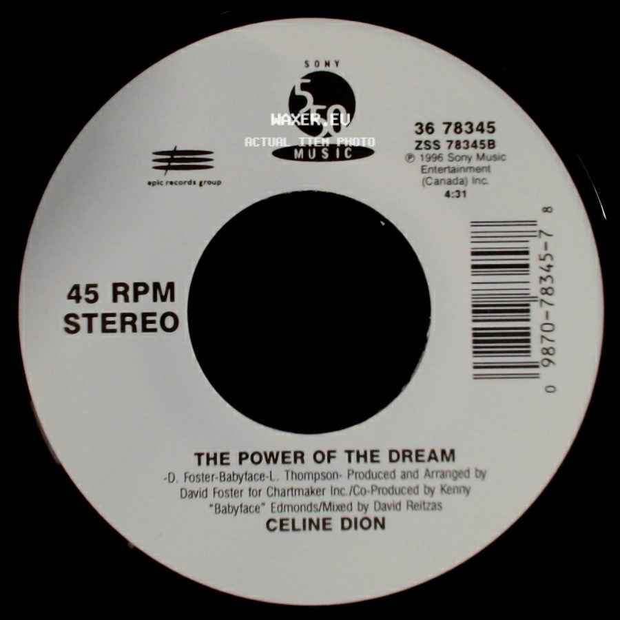 Celine Dion - It's All Coming Back To Me Now (Radio Edit 1) / The Power Of The Dream side B