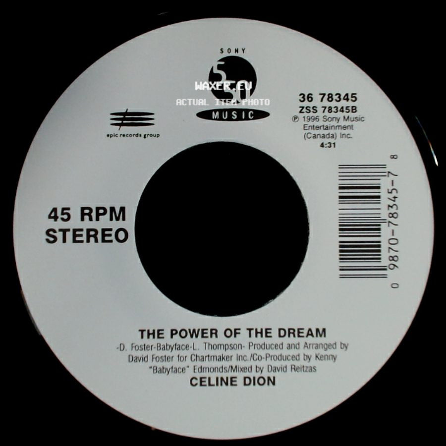 Celine Dion - It's All Coming Back To Me Now (Radio Edit 1) / The Power Of The Dream side B