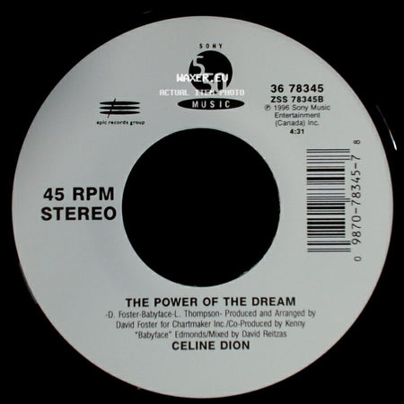 Celine Dion - It's All Coming Back To Me Now (Radio Edit 1) / The Power Of The Dream side B