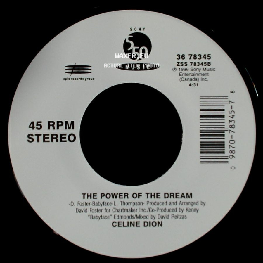Celine Dion - It's All Coming Back To Me Now (Radio Edit 1) / The Power Of The Dream side B