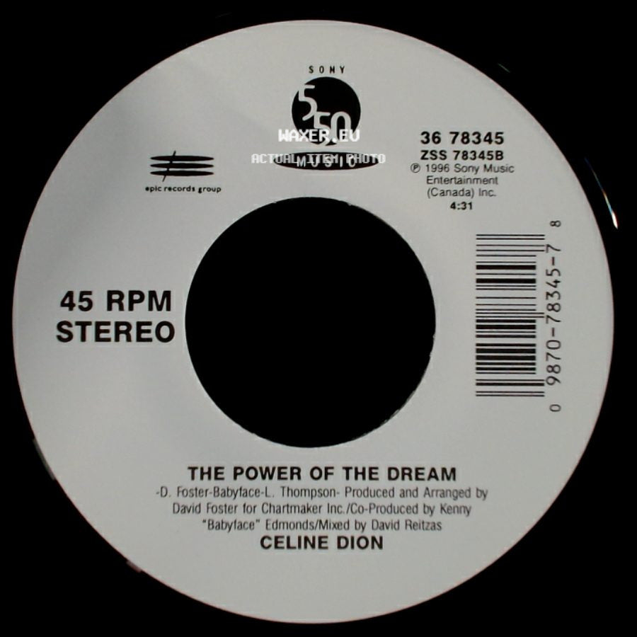 Celine Dion - It's All Coming Back To Me Now (Radio Edit 1) / The Power Of The Dream side B