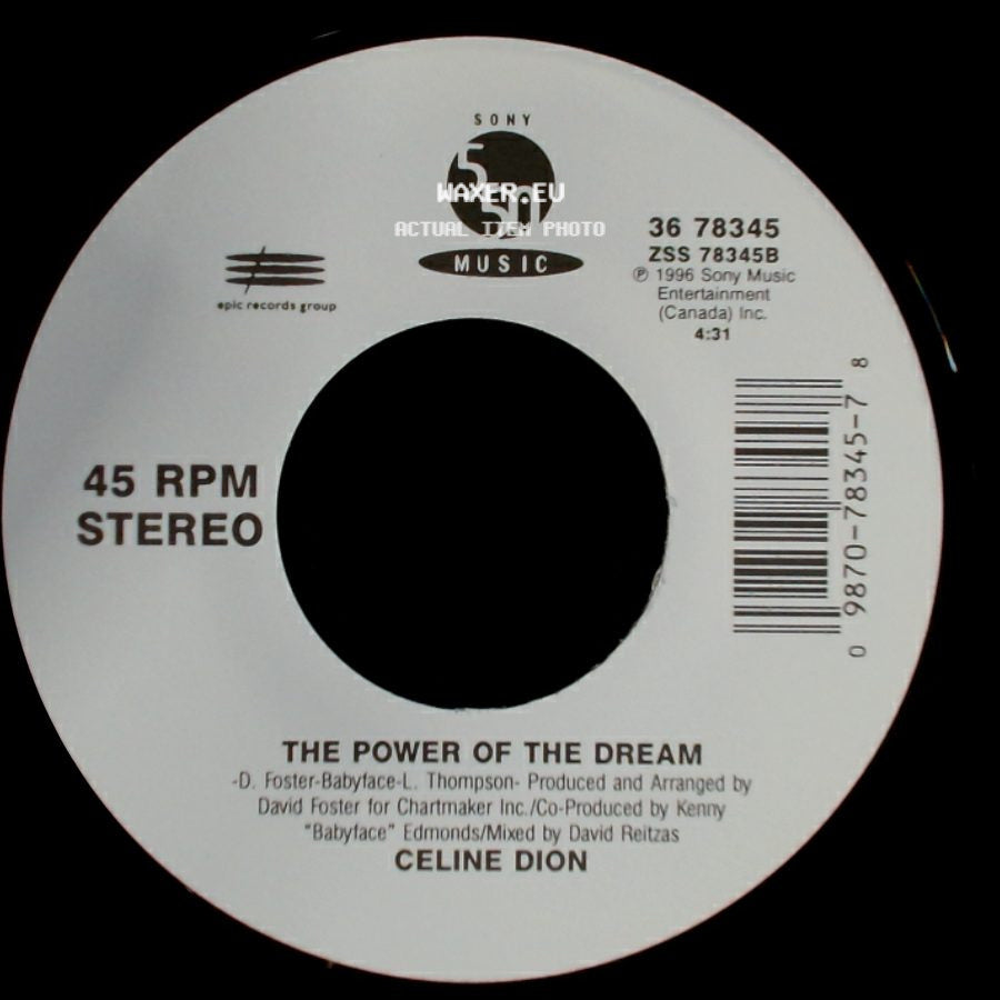 Celine Dion - It's All Coming Back To Me Now (Radio Edit 1) / The Power Of The Dream side B