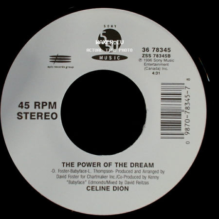 Celine Dion - It's All Coming Back To Me Now (Radio Edit 1) / The Power Of The Dream side B