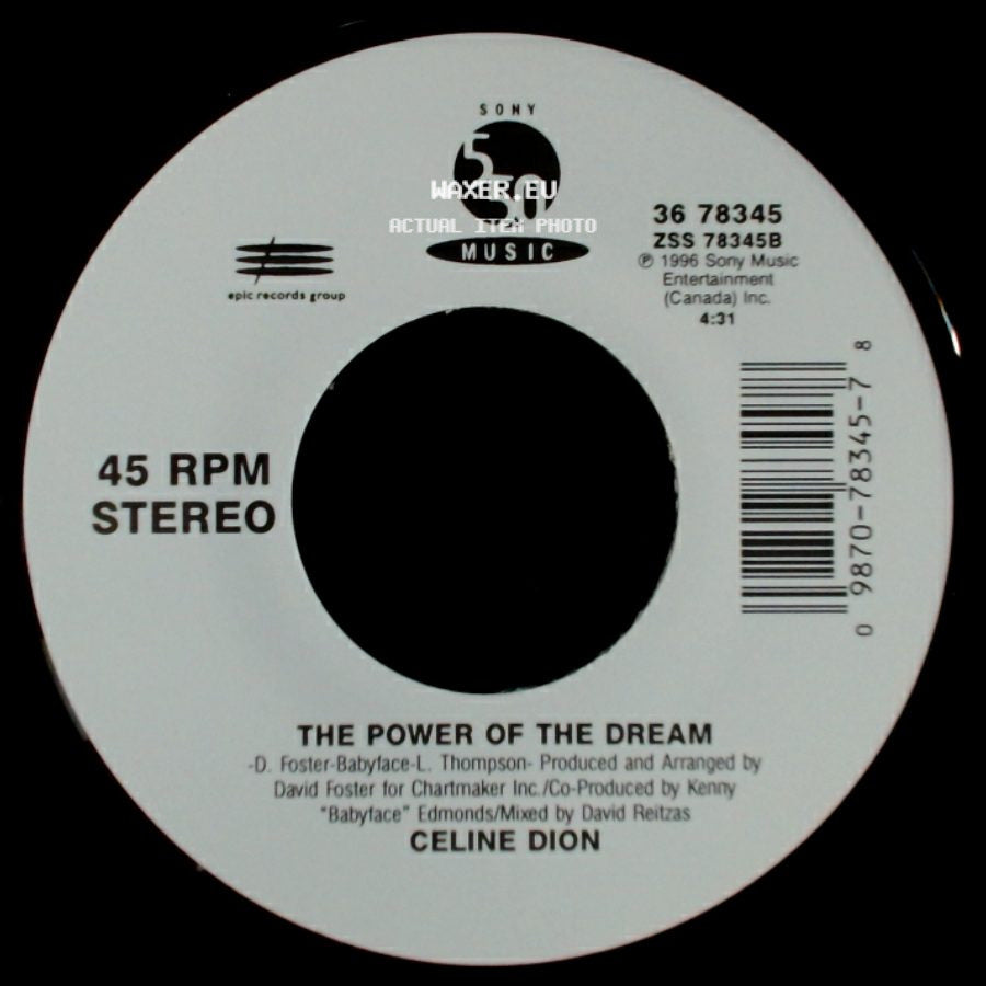Celine Dion - It's All Coming Back To Me Now (Radio Edit 1) / The Power Of The Dream side B