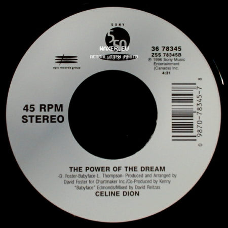 Celine Dion - It's All Coming Back To Me Now (Radio Edit 1) / The Power Of The Dream side B