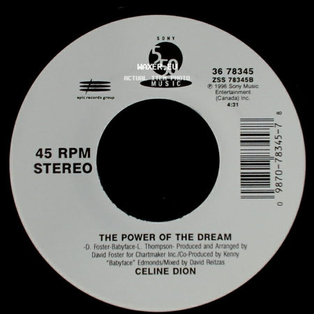 Celine Dion - It's All Coming Back To Me Now (Radio Edit 1) / The Power Of The Dream side B
