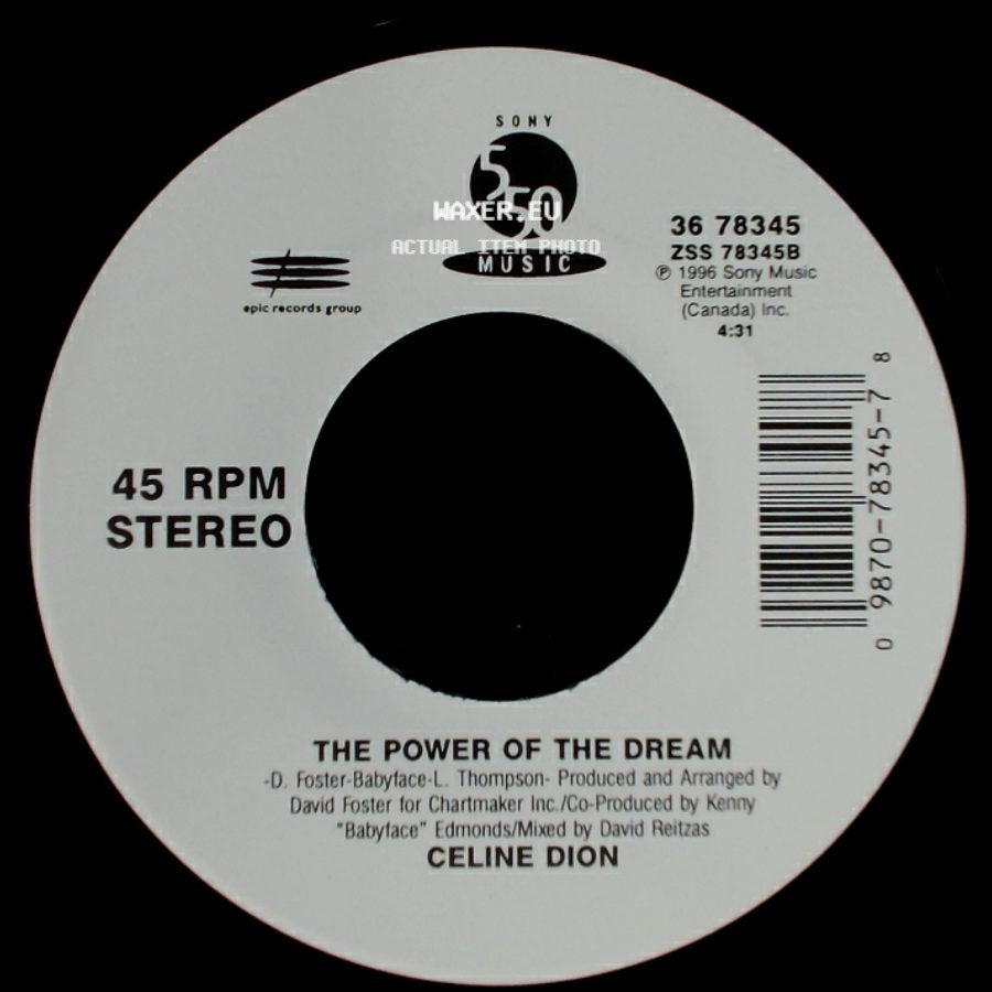 Celine Dion - It's All Coming Back To Me Now (Radio Edit 1) / The Power Of The Dream side B