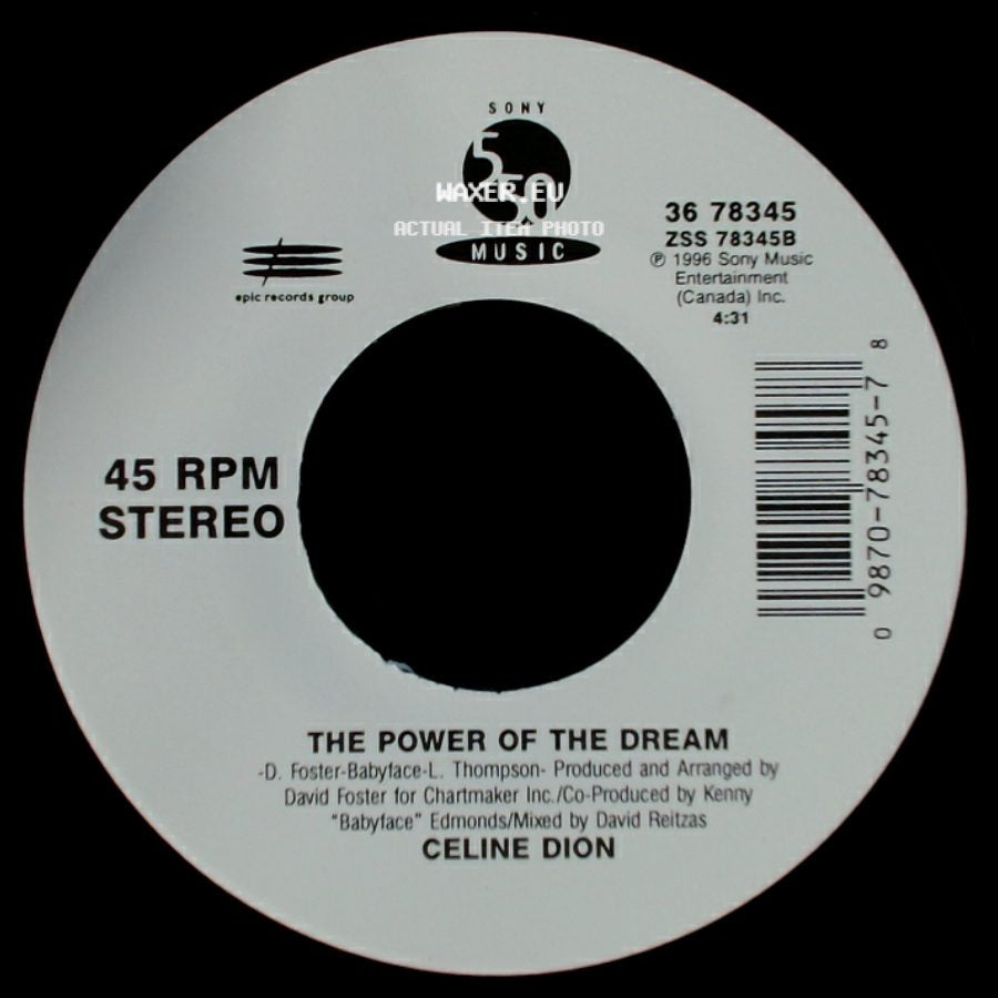 Celine Dion - It's All Coming Back To Me Now (Radio Edit 1) / The Power Of The Dream side B