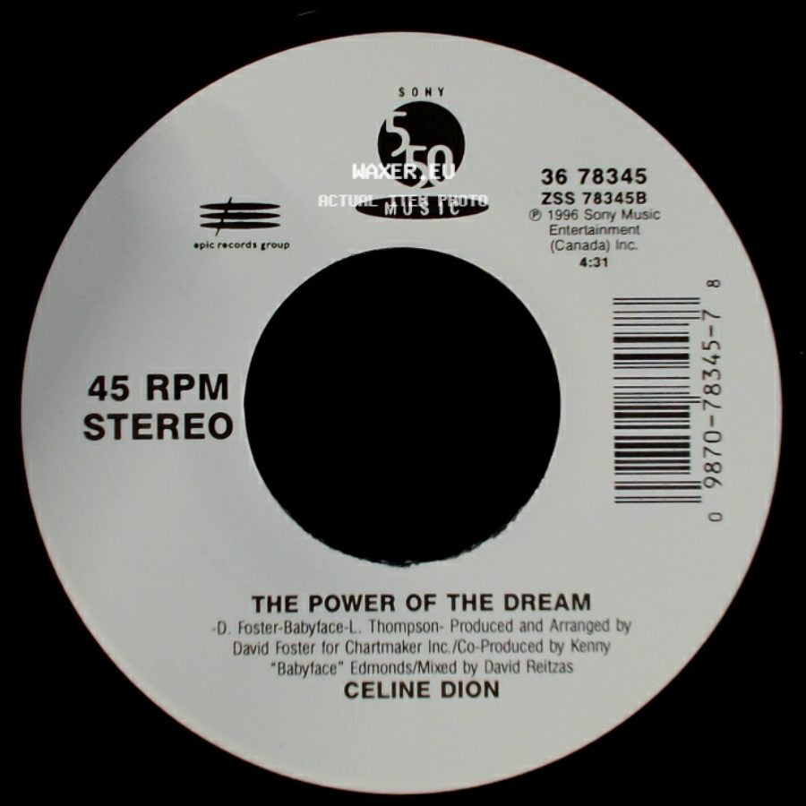 Celine Dion - It's All Coming Back To Me Now (Radio Edit 1) / The Power Of The Dream side B
