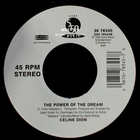 Celine Dion - It's All Coming Back To Me Now (Radio Edit 1) / The Power Of The Dream side B