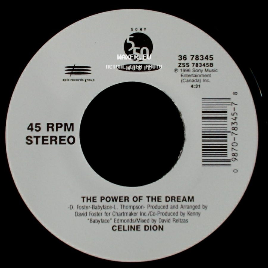 Celine Dion - It's All Coming Back To Me Now (Radio Edit 1) / The Power Of The Dream side B