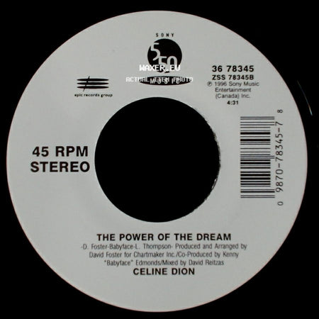 Celine Dion - It's All Coming Back To Me Now (Radio Edit 1) / The Power Of The Dream side B