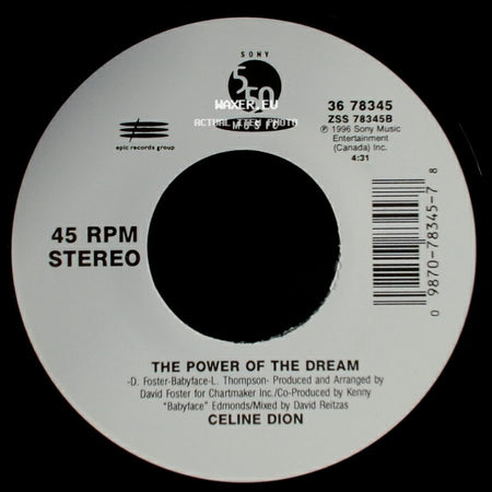 Celine Dion - The Power Of The Dream / It's All Coming Back To Me Now (Radio Edit 1) side A