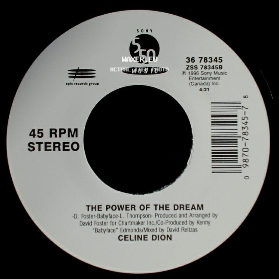 Celine Dion - The Power Of The Dream / It's All Coming Back To Me Now (Radio Edit 1) side A
