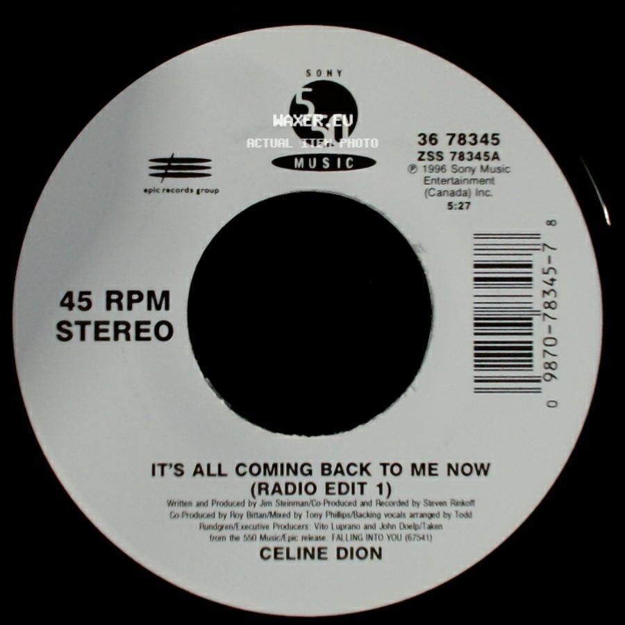 Celine Dion - The Power Of The Dream / It's All Coming Back To Me Now (Radio Edit 1) side B
