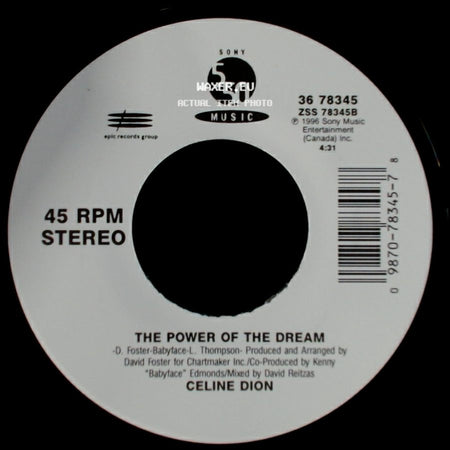 Celine Dion - The Power Of The Dream / It's All Coming Back To Me Now (Radio Edit 1) side A