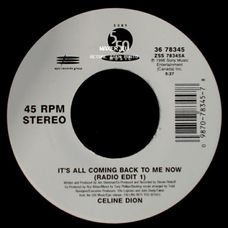 Celine Dion - The Power Of The Dream / It's All Coming Back To Me Now (Radio Edit 1) side B