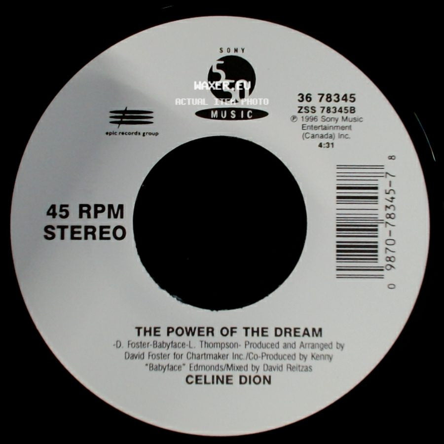 Celine Dion - The Power Of The Dream / It's All Coming Back To Me Now (Radio Edit 1) side A