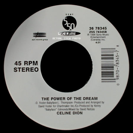 Celine Dion - The Power Of The Dream / It's All Coming Back To Me Now (Radio Edit 1) side A